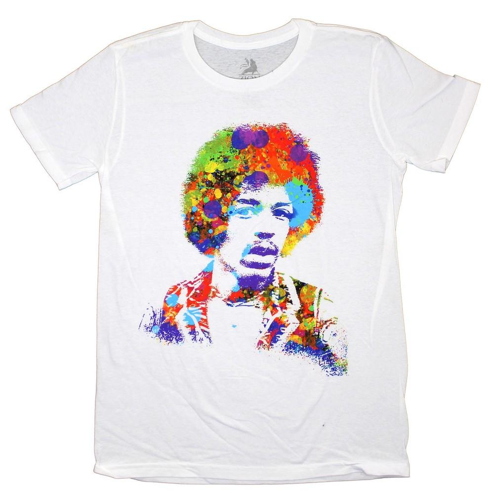 Men's Jimi Hendrix Paint Portrait T-shirt White
