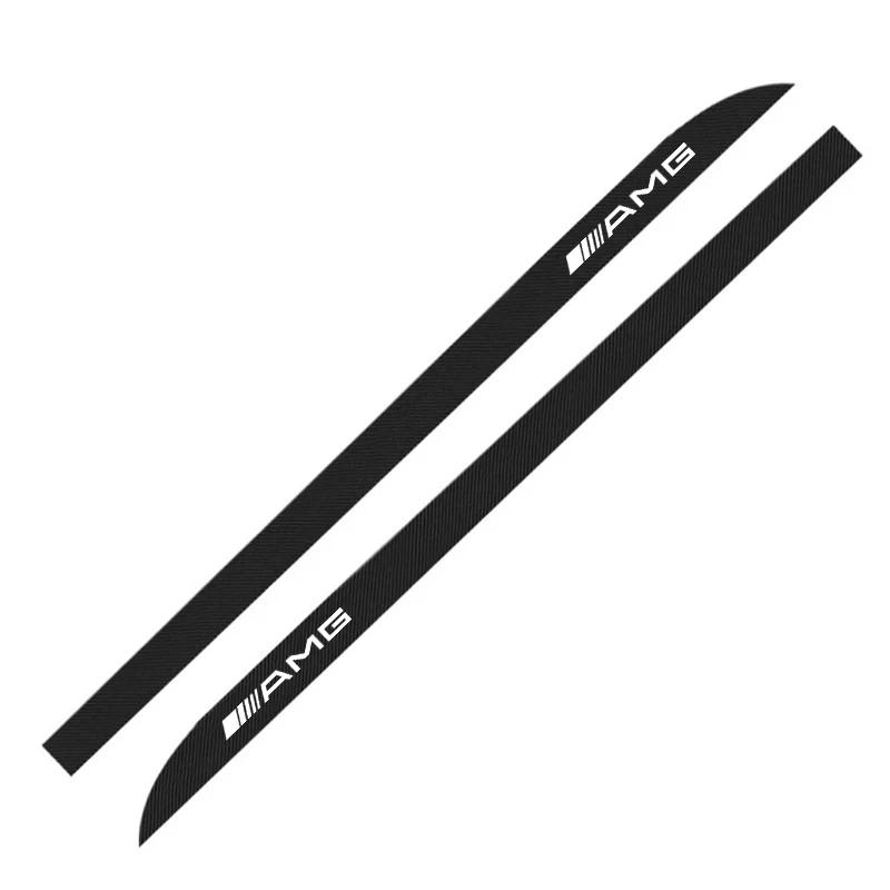 2 pièces Bas de Caisse Bande Latérale de Porte Voiture Autocollants Carbon Style Accessoires Pour Mercedes Benz Classe B/C/E/S Classe A C200L GLC GLK CLA