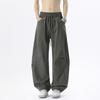 American retro scimitar pants pleated design sense men's and women's loose wide-leg pants cleanfit ruffian handsome floor pants trousers