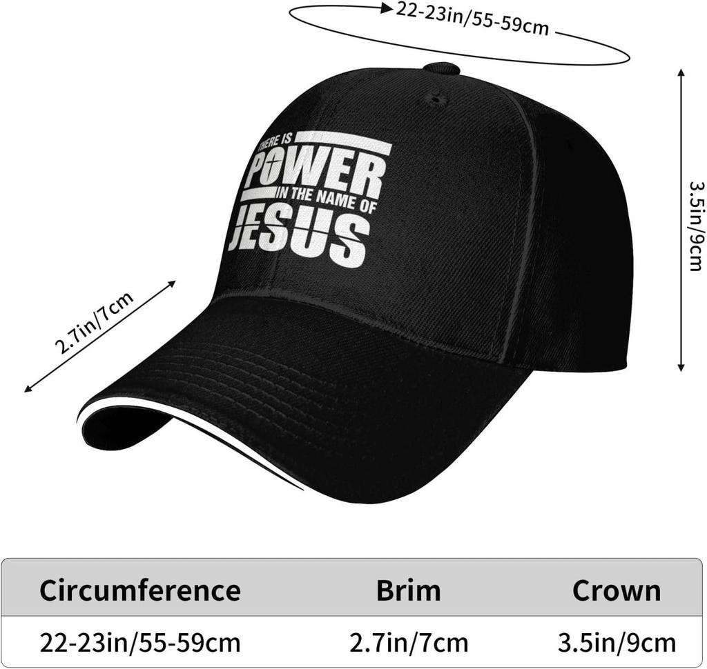 Power In The Name Of Jesus Baseball Cap Polyester Adjustable Hip Hop Dad Hat for Unisex Outdoor
