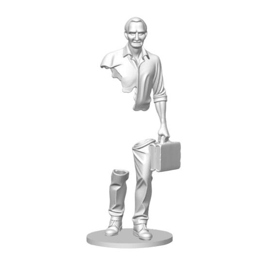 Jijijing 3D Printed Working Person Figurine with Briefcase, Modern Abstract Art Ornament for Desktop Bookshelf Office Decor, Stable Base Creative