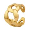 European Hip Hop Thick Chain Patchwork Minimalist Women's Ring - Trendy 18K Gold Plated Titanium Steel Jewelry A144