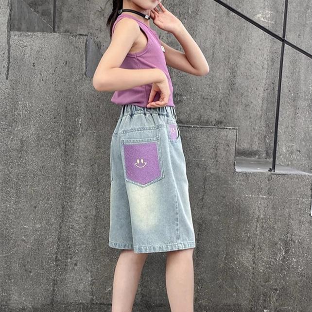 Summer Thin Pants Summer Clothes Jeans Versatile Cropped Pants Girls' Shorts