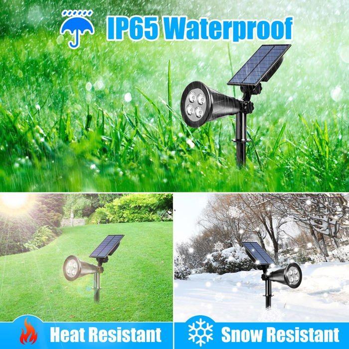 Lampe Solaire Extérieure - T-SUN - TS-G0102-60-FBA - 4 LED Puissantes - Étanche IP65 - 2 Modes D'éclairage