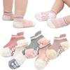 5Pairs Short Tube Baby Floor Socks Letter Toddle Walking Socks Kawaii Kids Ankle Sock  Streetwear