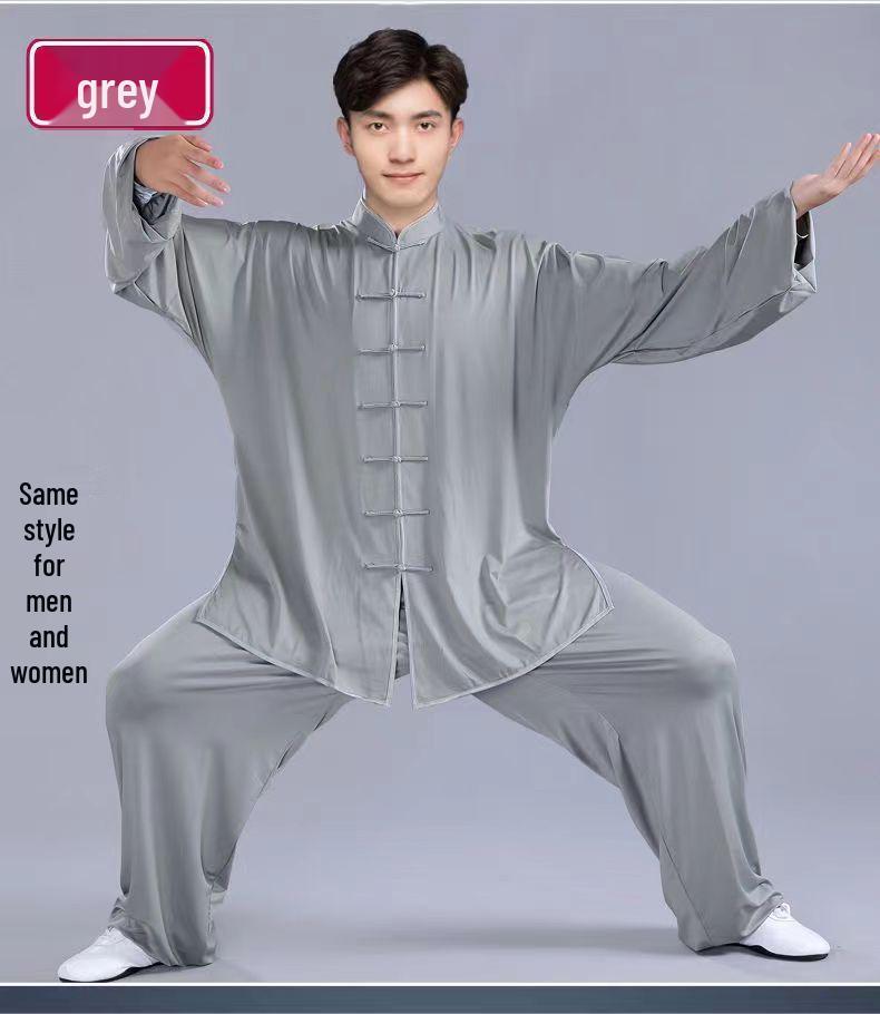 High-End Milk Silk Tai Chi Suit Set for Women and Men - Spring To Autumn Wushu Performance Outfit, Chinese Style