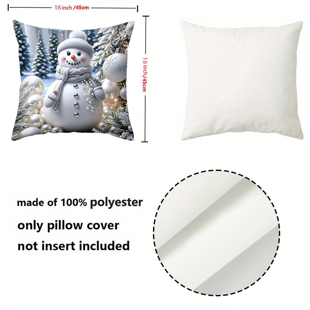 Christmas Snowman Pillow 2D Flat Printed Decorative Polyester pillowcase, sofa decorative cushion cov Headboard Pillow