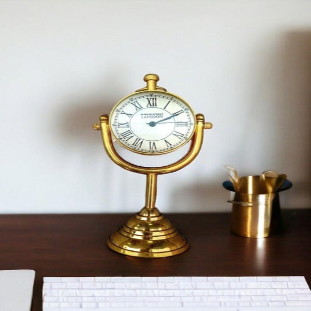 

Старинные латунные двухсторонние настольные часы – 22 см как