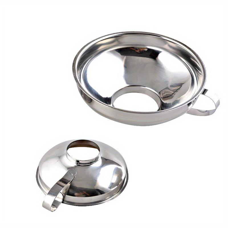 Stainless Steel Canning Funnel, Wide Mouth Jar Funnel With Handle for Wide and Regular Mouth Jars, Food Grade Metal Jam Funnel