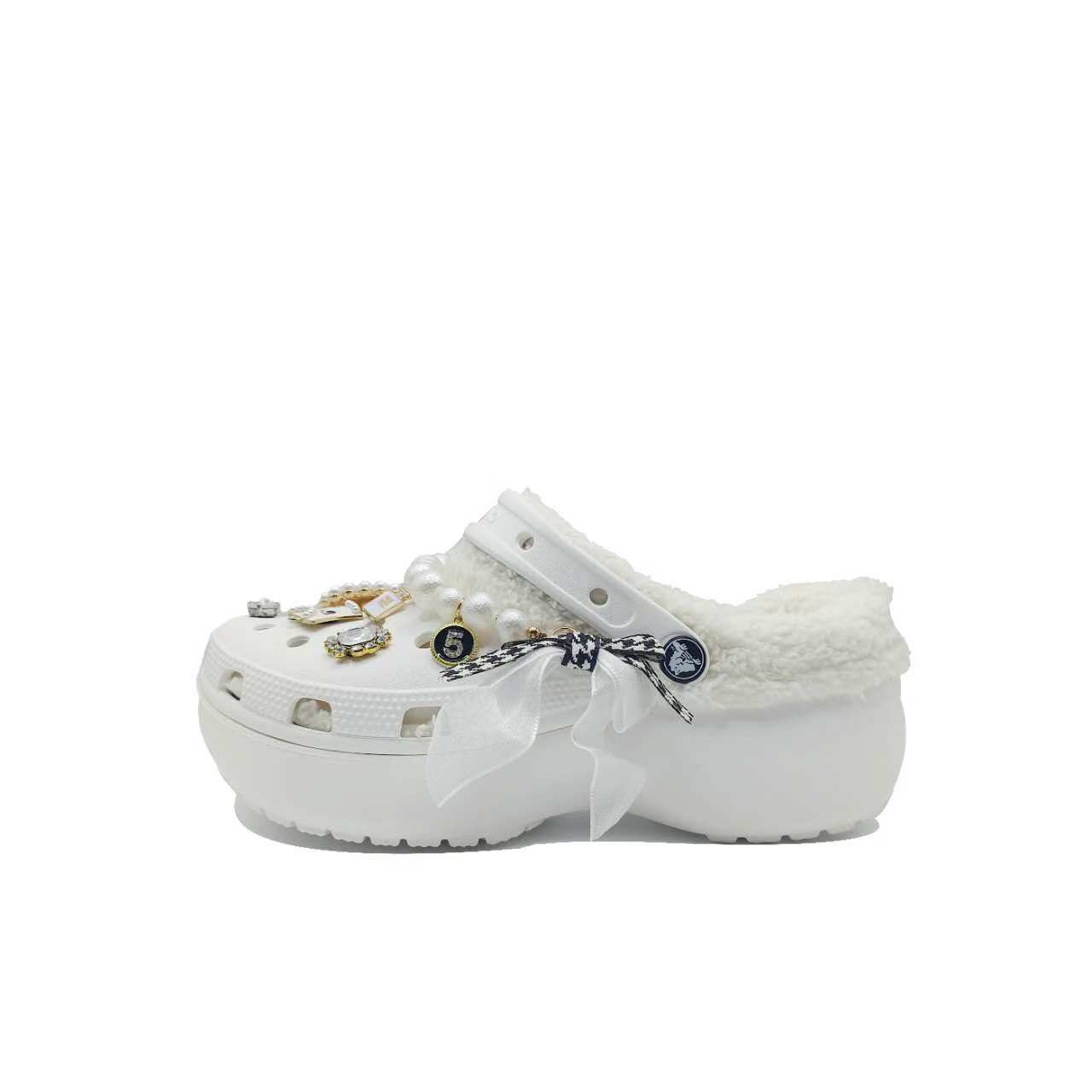 

Crocs Classic Platform Clog Miss MH Plan Casual Versatile Fashion Accessories Hole Shoes Women s White 34-35 белый