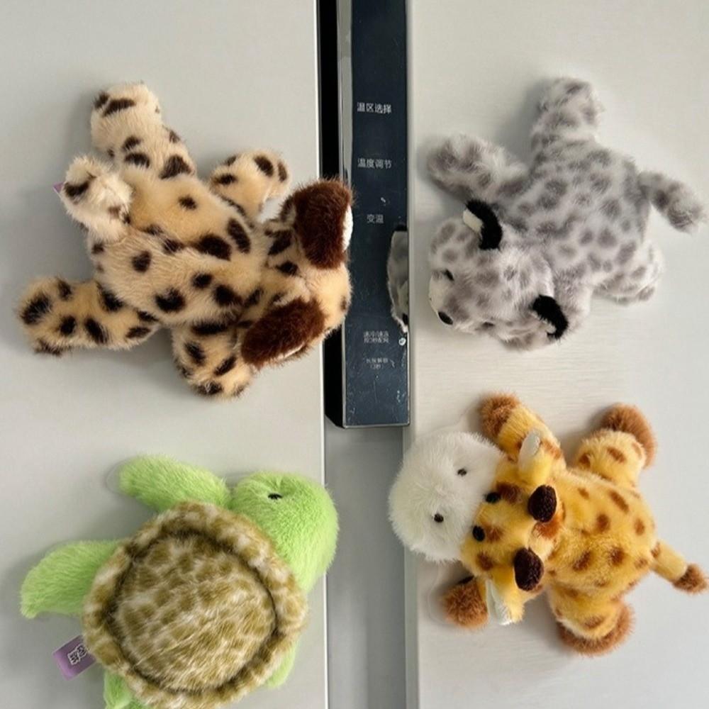 Tiger Magnetic Refrigerator Sticker Doll Zebra Toy Cat Lying Doll Home Decor