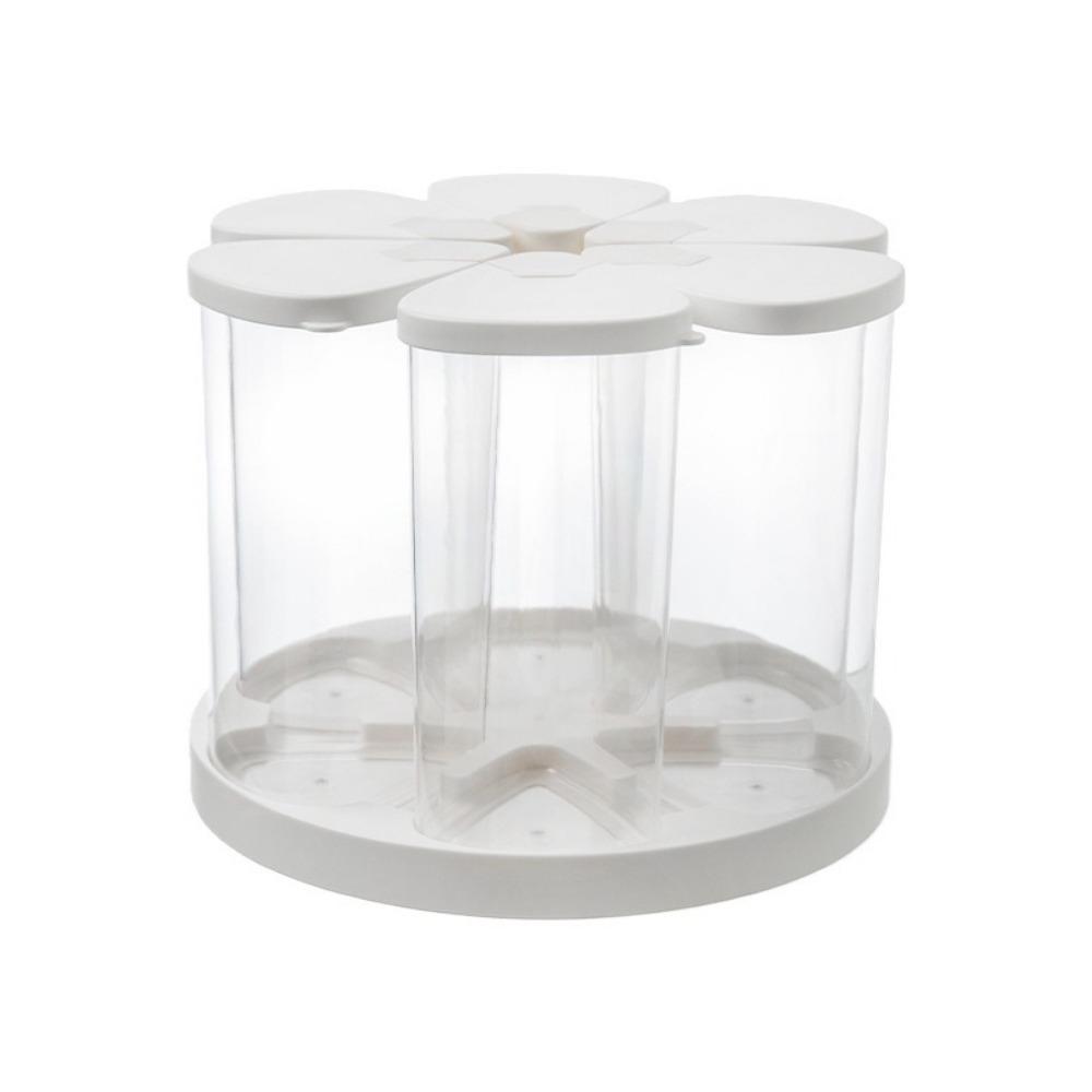 6 Pieces Moisture-Proof Rotating Grain Dispenser Food-Grade Rotating Rice Container Cereal Storage белый
