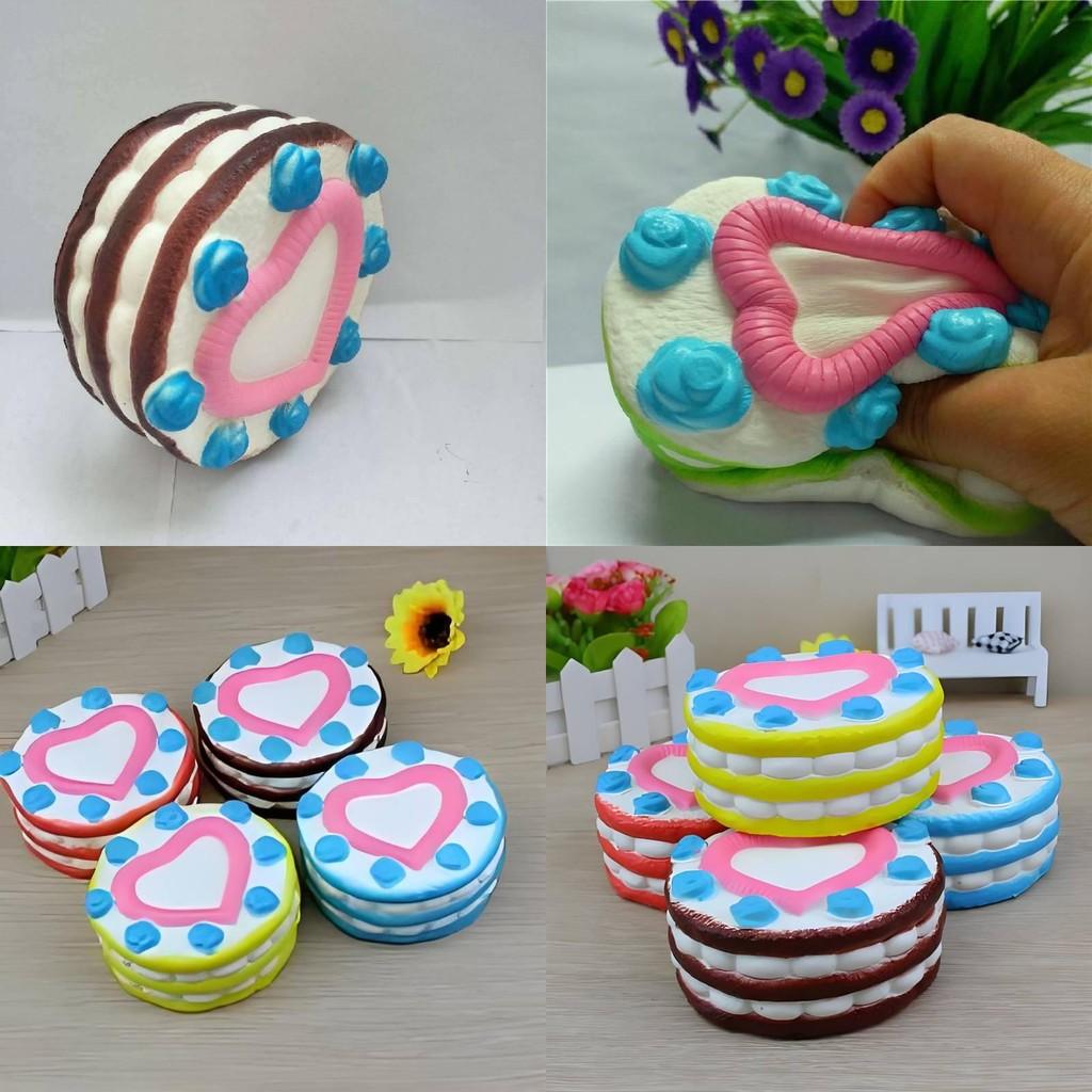 Pu Material Soft Silicone Fake Fruit Bread Cake Decorative Sculpture For Office