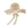 Straw Wide Cute Floral Lace Refreshing Natural Sun Wavy Actress UV Bucket Beige [ZVCXOE] Women's Hat, Brim, Ribbon, Face-Slimming Effect, Material,