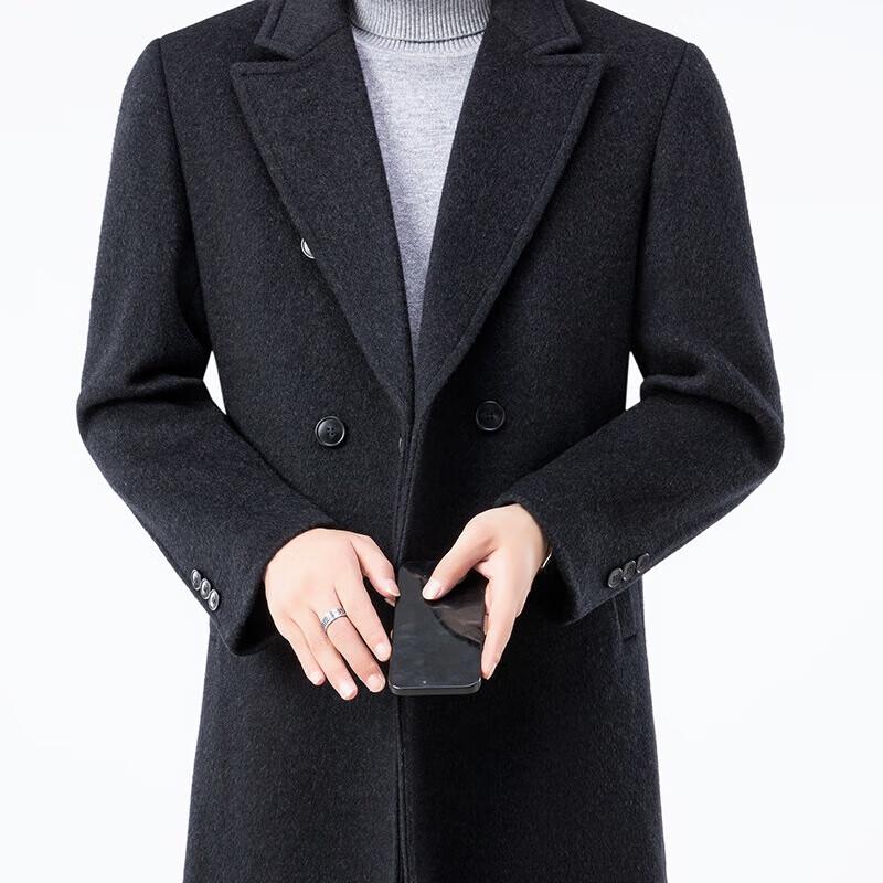 Firstview Men's Urban Casual Mid-Length V-Neck Wool Blend Overcoat FV24D1139