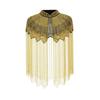 Beaded Fringe Capelet Decorative Geometric Style