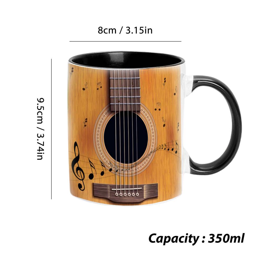 Music Theme Coffee Mug 350ML Guitar Piano Violin Ceramic Mug Coffee Mug Ceramic Mug Coffee Cup Table Decoration Tea Mugs