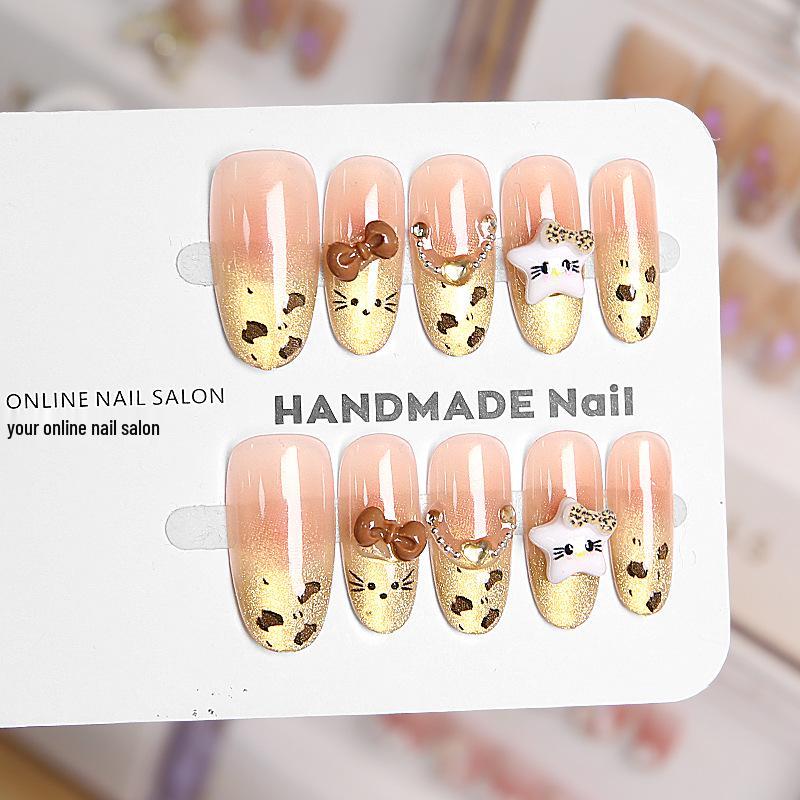 Wearable Sweet Cute High-End Handmade Nail Art Tips False Nails