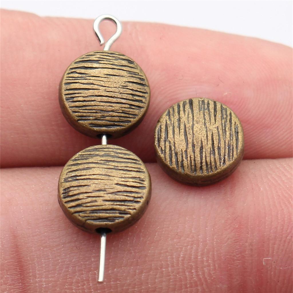 Twisted-Pattern Small-Hole Spacer Beads Mini Antique Bronze Silver Jewelry Making String Beads Separator
