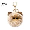 Schoolbag Ornament Plush Cat Ball Keychain, Fluffy Kitten Pompom Bag Charm, Keychain Pendant with Decorative Backpack Metal Lobster Clasp, Backpacks