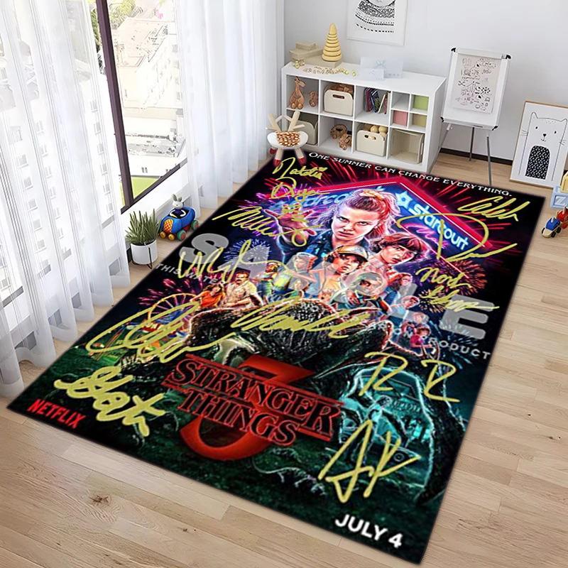 Halloween Horror Horror Theme Stranger Things Carpet Home Living Room Decoration Table and Chairs Anti Slip Door Mat Outdoor Picnic Mat Carpet A7