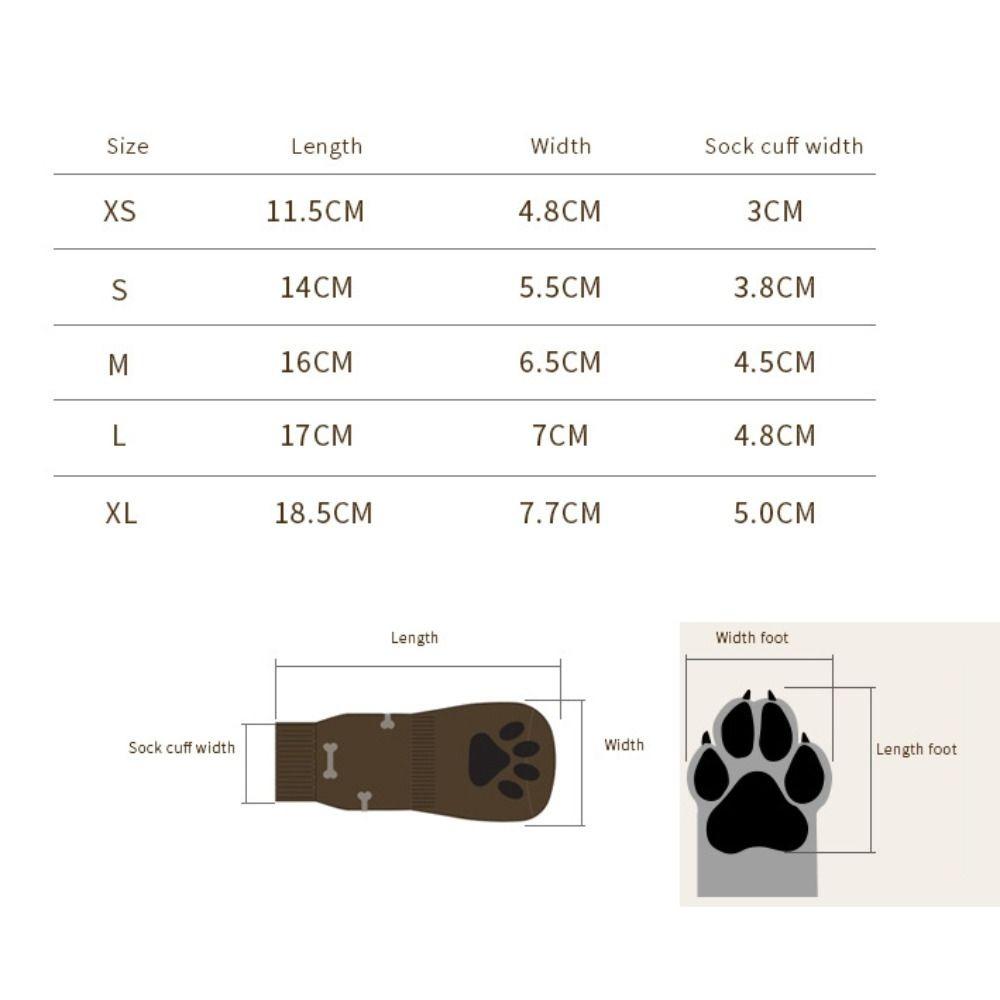 4Pcs Anti-Slip Cozy Dog Socks Adjustable Band Anti-Scratch Noiseless Pet Socks Anti-dirt Strong Grip Dog Paw Covers Indoor