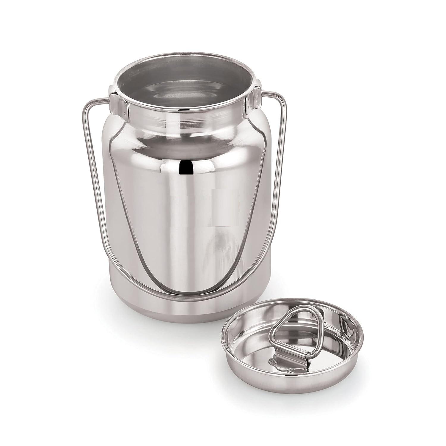 @ Stainless Steel Milk Storage Can With Steel Lid 2 Litre 464 Gm Zr-9093-60%Off
