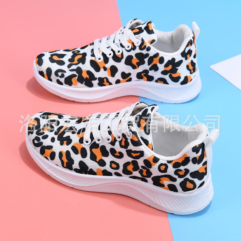 Shoes for Women 2025 Spring Leopard Print New Women's Shoes Casual Shoes Socks Mesh Shoes Soft Sole Sports Shoes for Women