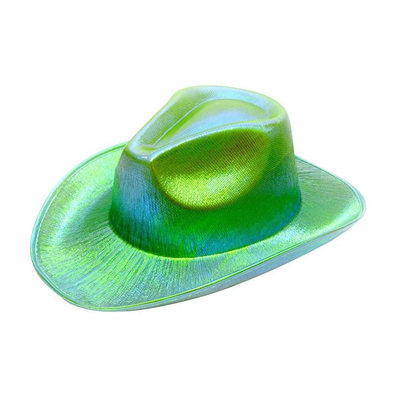 Pink Iridescent Neon Flashing Cowboy Hat for Halloween and Carnival Parties