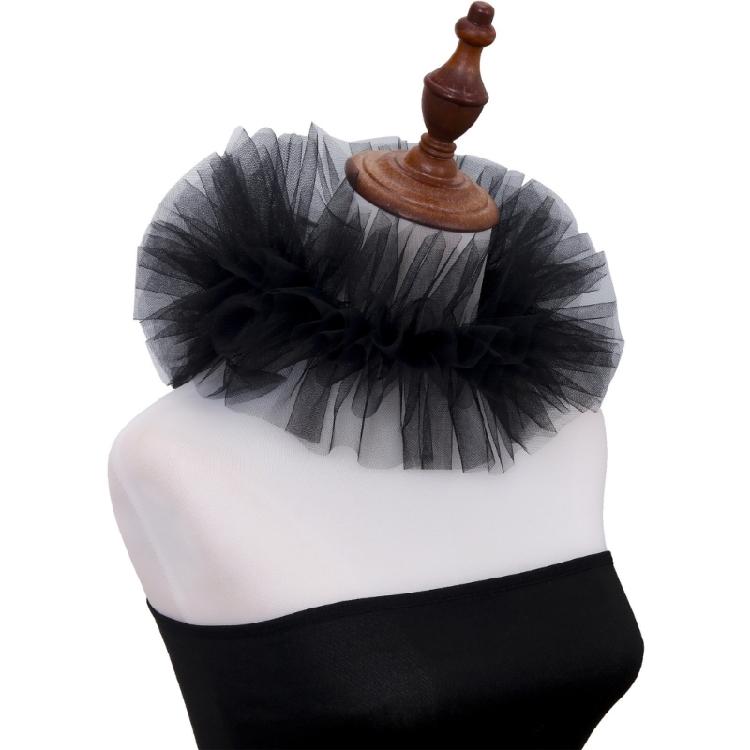 Vintage Renaissances Ruffled Mesh False Collar Victorian Gothic Neck Ruff Shawl Scarf Costume Cosplay Props for Women