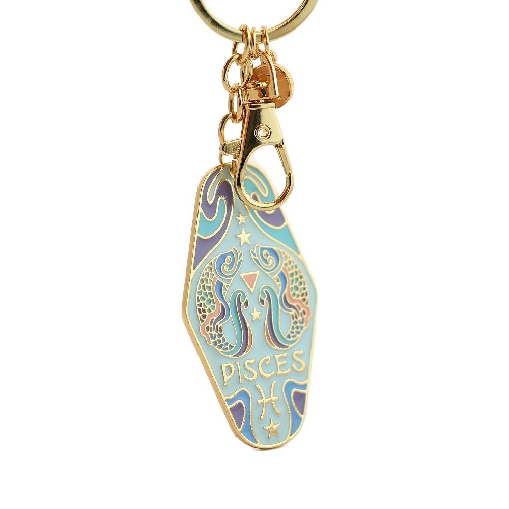 Lion Constellation Metal Pendant Capricorn Car Keyring 12 Constellation Keychain  Kids Girls