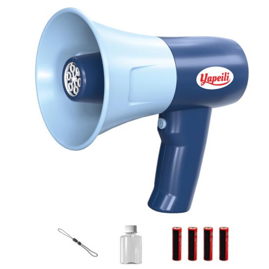 

Машина для выдувания мыльных пузырей со светодиодной подсветкой и музыкой, записываемая игрушка для мыльных пузырей, красочный пеногенератор, уличный аппарат для выдувания мыльных пузырей для детей синий