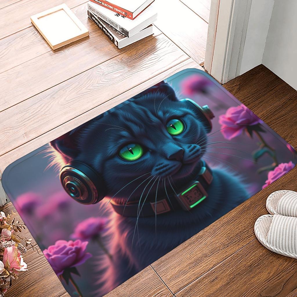 1 Stück Wolf Küchenteppich Rutschfeste Fußmatten Pop-Design Badezimmerteppich Badematte Teppich für Zuhause Spüle Wäsche Dekor