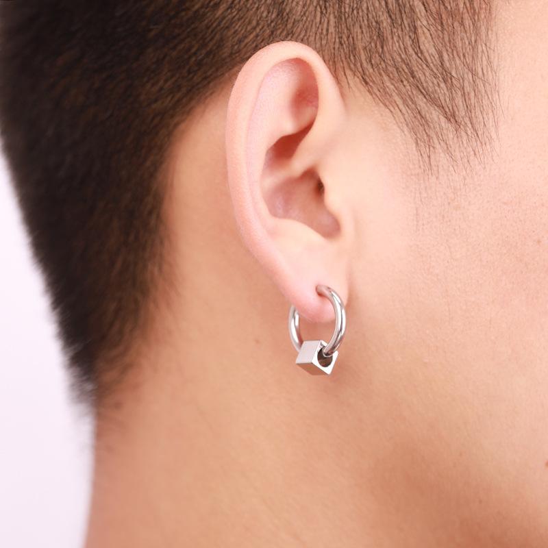 Newest 1 Pair Stainless Steel Cross Pendant Dangle Long Tassel Unisex Hoop Earrings Men/Women Punk Gothic Zircon Best Gifts