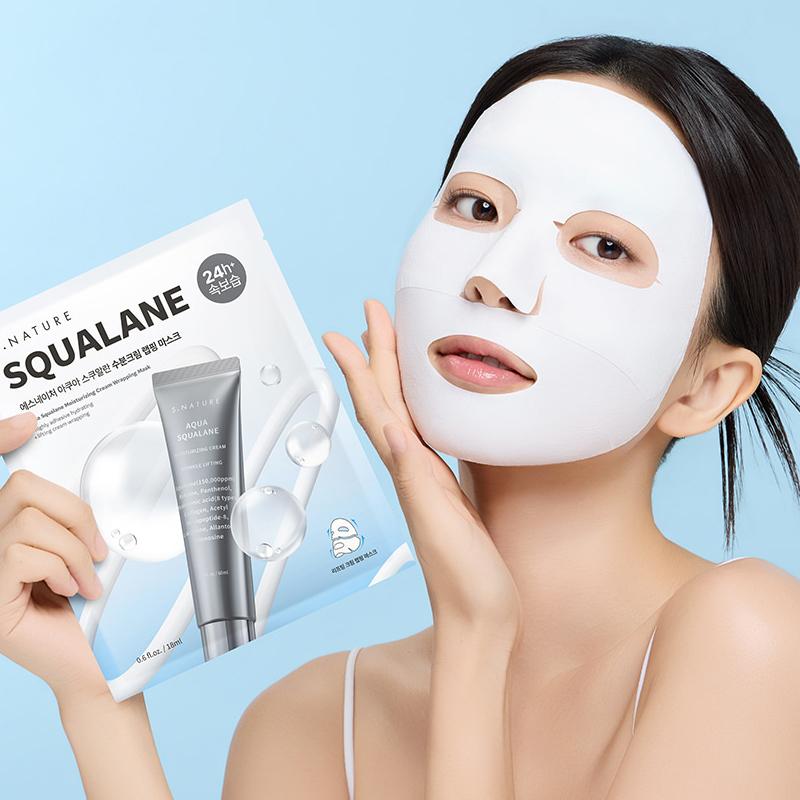 S.NATURE Aqua Squalane Moisturizing Cream Wrapping Mask 18ml*4EA