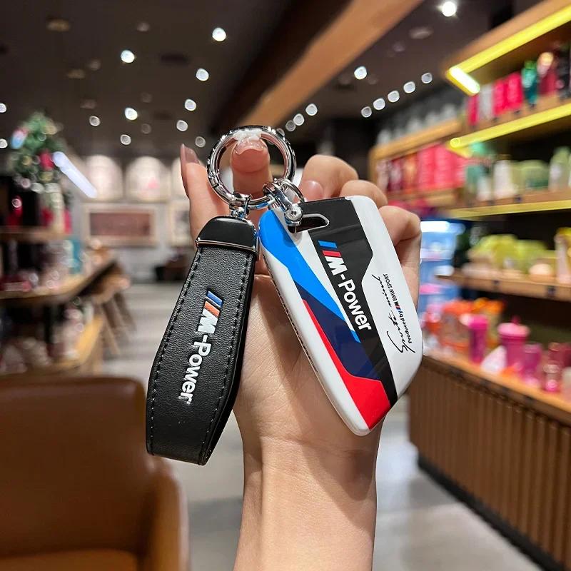 2025 ABS Racing style Car Key Case Cover For BMW X1 X3 X5 X6 X7 1 3 5 6 7 Series G20 G30 G11 F15 F16 G01 G02 F48 Accessories