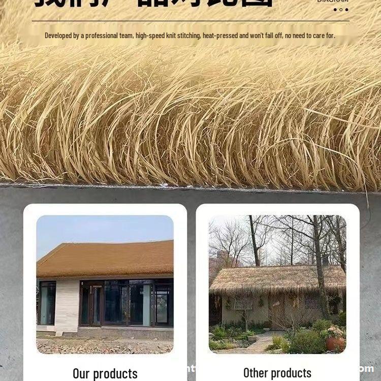 Vintage Straw Thatched Roof Carpet Decoration for Outdoor Heat Insulation