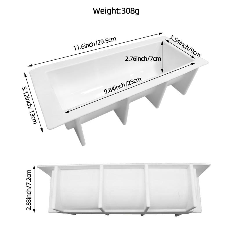 Christmas Long Strip Mousse Cake Moulds Food Grade Silicone Cake Molds French Mousse Mould Party Pastry Tray Kitchen Bakeware белый