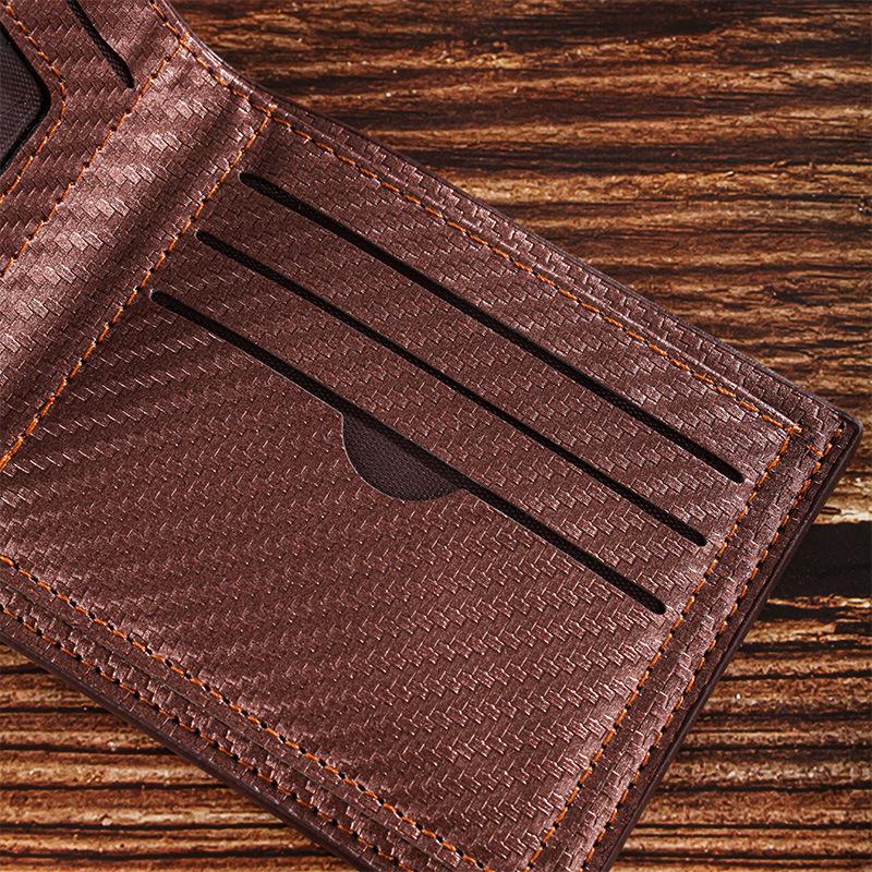 Men's Carbon Fiber Minimalist Wallet - Ultra-thin Multifunctional ID Card Holder and Coin Purse