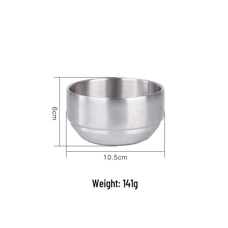 

Stainless Steel Korean Style Double-Layer Insulated Bowl with Lid - Large Capacity for Rice, Bibimbap, and Instant Noodles
