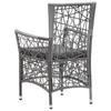 7 Piece Outdoor Dining Set Grey Poly Rattan
