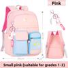2 Size Primary Backpack with Pendant for Girls Aged 6-12 Lightweight Children's Backpacks Contrasting Color Student School Bags