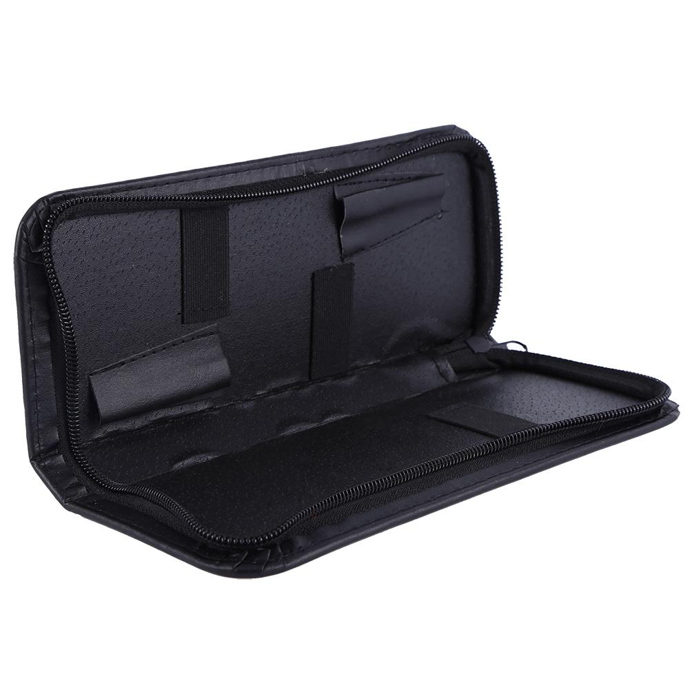 Professional PU Leather Zipper  2 Scissors Pouch Box Hairdressing Scissors Tool Bag