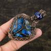 Labradorite, Lapis Handmade Copper Wire Wrap Jewelry Pendant 3.35" p3o72