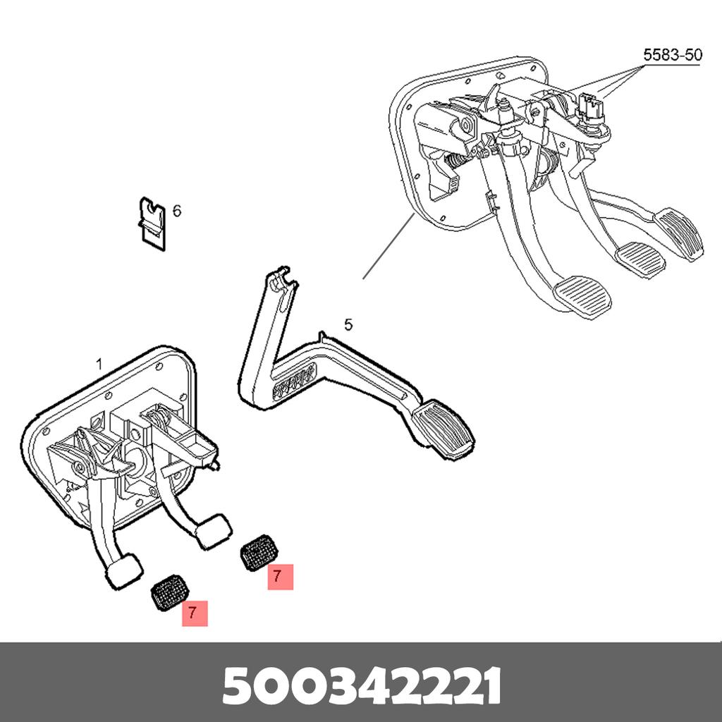 2pcs Clutch Brake Pedal Cover Rubber For Iveco Daily III IV V 2006 2007 2008 2009 2010 2011 2012 2013 2014 Replacement 500342221