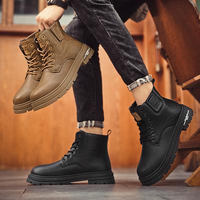 Nouvelle mode automne et hiver hommes bottes hautes Martin étudiants hommes garçons tendance chaussures de travail à semelle souple protection du travail baskets Martin