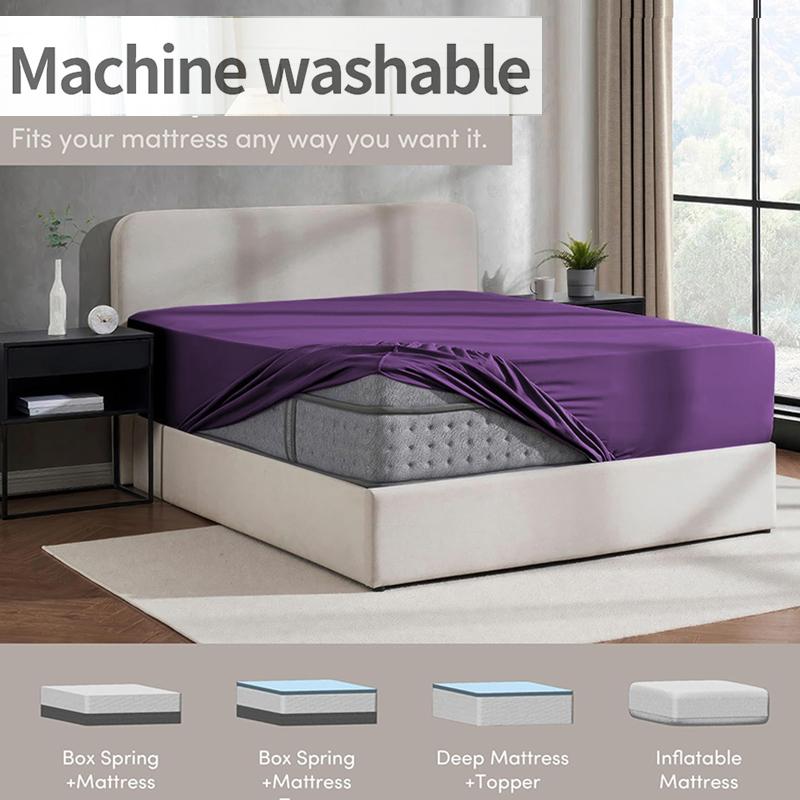 1pc Soft Fitted Sheet Easy Care & Fit Mattress Protector Comfortable Bedding for All Seasons Hotel Luxury for Women, Men, Elderly & Teens