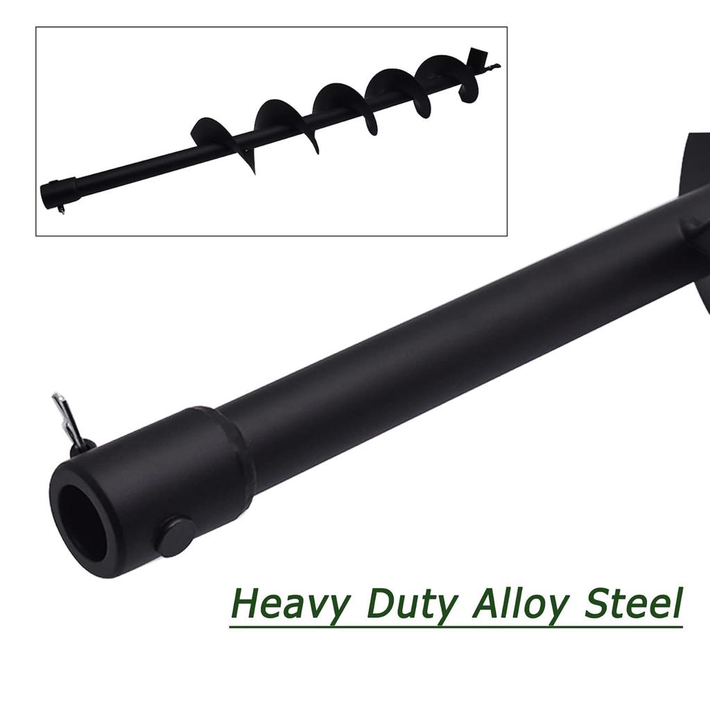 4 Inch Earth Auger Drill Bits for Planting, 4 X 31.5 Gasoline Engine Auger Post Hole Digger Drill Bits, Bulb Planter Tool with 3/4 Shaft