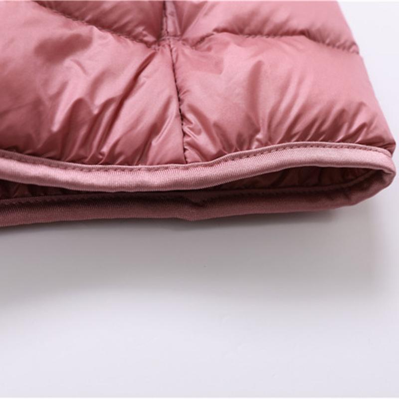 Women's autumn and winter lightweight down jacket with hood, thin and oversized coat