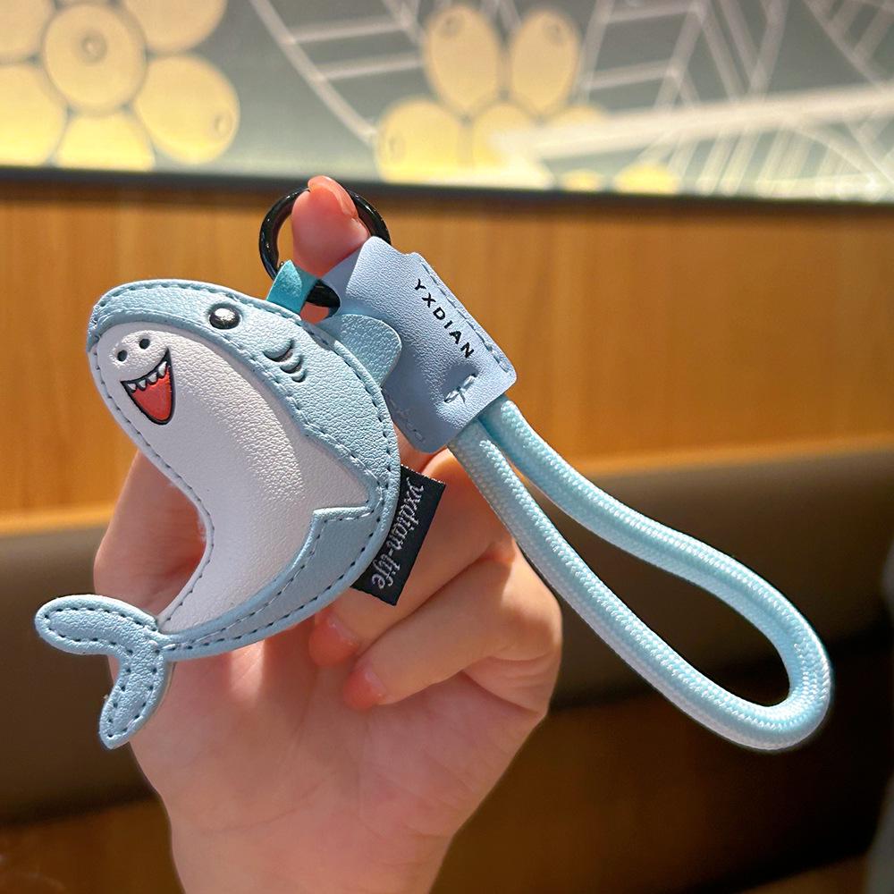 Customizable Leather Marine Animal Keychain - Perfect Student Gift or Backpack Ornament